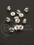 Șaibă 8x3.5mm cu cristale calitate 1 alb 10 buc 301172