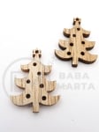Brad de Crăciun din lemn 31x22x2.5mm hole 1mm 1 pack 10 pieces 182321