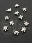 Mărgele metallice broască Ȧestosăa 9x7mm color argintie 1 pachet 20 buc 306261