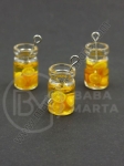 Pandantiv borcan de sticla 18x10mm cu cocktail de fructe 1 pachet 2 bucati 335653