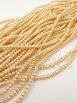 Șir de perle din glass 3mm galben-crem gaură 1mm ~225 pieces 341064