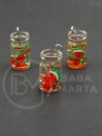 Pandantiv borcan de sticla 18x10mm cu cocktail de fructe 1 pachet 2 bucati 335651