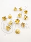 Capac metalic 6x5mm auriu, gaură 1mm, 50 buc. 301248