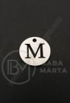 Pandantiv litera M oțel 13x1mm gaură 1.5mm 1 buc 305579