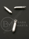 Cartuș pendantiv metalic 23.5x5mm culoare argintie 1 pachet 10 buc 306317