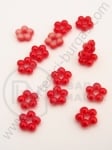 Perlă roșie Floare 7x7x3mm 100 bucăți 151066