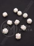 Bilă rășină albă 10mm cu efect AB gaură 2mm 1 pachet 5 buc 311038