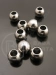 Mărgele 10x8mm OȚEL (304) culoare argintie gaură 5mm 1 buc 309621