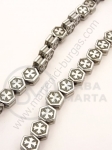 Hematite cu cruce 8x9x5mm argintiu, nonmagnetic, gaură 1.5mm ~54 buc 1 buc 352325