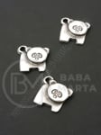 Pandantiv metalic 28x15mm culoare argintie gaură 2mm 1 pachet 5 buc 306394