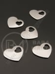 Pandantiv inimă oțel 18x15mm 2 buc 309477