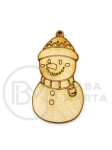Figurină de zăpadă din lemn 45x25mm gaură 2mm 1 pachet 10 bucăți 182353