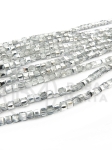 Șir cub cristal 3x3mm transparent cu argint 1mm ~100 buc ~30cm 1 buc 342644