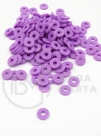 Mărgele din lut polimeric, disc Fimo 6x1mm, violet deschis, gaură 2mm, 40 grame ~1100 buc 313025