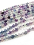Mărgele naturale de fluorit 4 mm, fațetate, gaură 0.6 mm ~98 bucăți 39 cm, 1 șir 351907